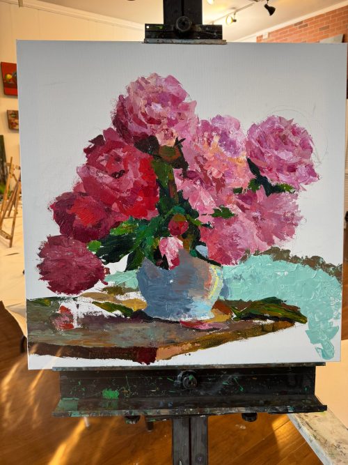 acrylic painting of florals